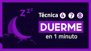 😴CÓMO DORMIR RÁPIDO 1 MINUTO  Técnica de Respiración 478 [upl. by Neerak]