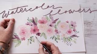 Loose Watercolor Flowers  Practice for Beginners [upl. by Evangelia]