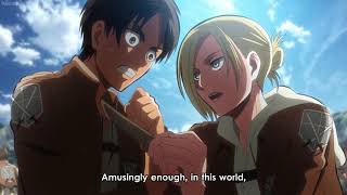 Annie vs Eren hand to hand combat Attack on Titan [upl. by Anelleh]