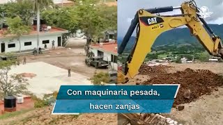 Pobladores destruyen helipuerto militar en Aguililla Michoacán [upl. by Adnilreb]