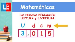 Los Números DECIMALES LECTURA y ESCRITURA ✔👩‍🏫 PRIMARIA [upl. by Yadroc]