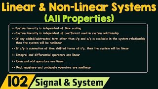 Linear and NonLinear Systems All Properties [upl. by Fulton]