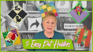 5 Easy Pot Holders  The Sewing Room Channel [upl. by Retsub]