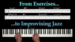 How to improvise an EASY JAZZ SOLO with simple ARPEGGIOS [upl. by Ronnoc]