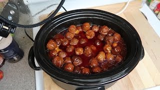 Easy Crockpot Grape Jelly BBQ Meatballs  Easy Party Appetizer Recipe [upl. by Aowda]