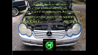 Mercedes C230 Headlight replacement and restoration [upl. by Baruch]