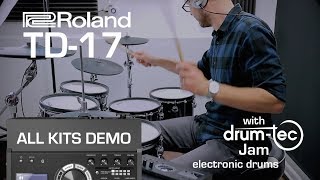 Roland TD17 all kits demo with drumtec Jam electronic drums [upl. by Atselec930]