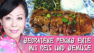 Gebratene Peking Ente mit Reis und Gemüse（北京鸭加蔬菜米饭） [upl. by Pentheam]