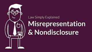 Misrepresentation and Nondisclosure  Contracts  Defenses amp Excuses [upl. by Aivartal]