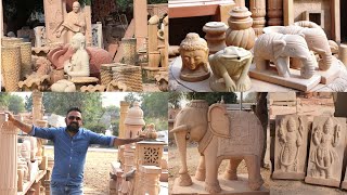 Stone Carving Work in SikandraDausa Rajasthan  Bansi Paharpur Sandstone Crafting [upl. by Crista]