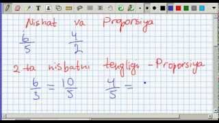 Nisbat va Proporsiya Matematika 6sinf 17dars [upl. by Cull]