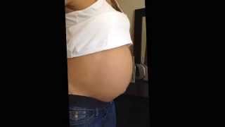 Belly roll with TWINS INSIDE 36 weeks pregnant Crazy [upl. by Nove]