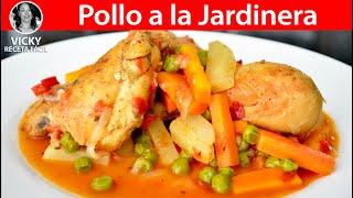 Pollo a la Jardinera  VickyRecetaFacil [upl. by Malvie3]