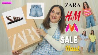 Zara HampM Myntra Sale Haul  Tops Dresses Footwear amp More  Perklymegs Hindi [upl. by Sherurd315]