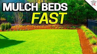 How to MULCH lawn and garden BEDS FAST [upl. by Yennaiv673]