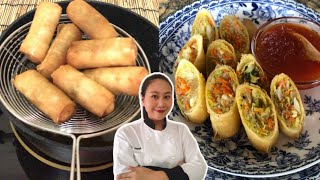 Crispy Vegetable Spring Rolls•Vegetable Roll Recipe • Easy Snacks Recipe  ThaiChef food [upl. by Shepherd657]