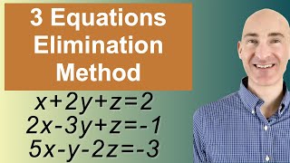 Solving Systems of 3 Equations Elimination [upl. by Tennaj]