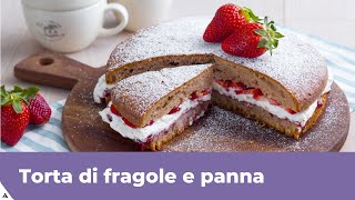 TORTA DI FRAGOLE E PANNA Ricetta facile [upl. by Etnaud]