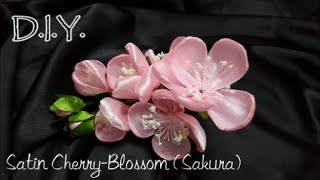 DIY Satin CherryBlossom Sakura さくら  MyInDulzens [upl. by Inalaeham]