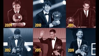 Relive Leo Messis six Ballon dOr triumphs [upl. by Maddock]