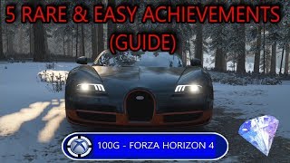 Forza Horizon 4  5 RARE but Easy Achievements GUIDE [upl. by Enaasiali174]