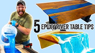 5 EPOXY River Table Tips for Beginners [upl. by Sahcnip580]