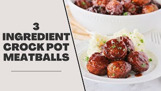 Crock Pot Grape Jelly Meatballs Recipe 3 Ingredients [upl. by Anela]