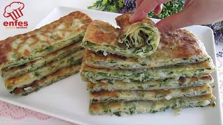 DENEDİKTEN SONRA⏩ HERKES BU BÖREĞİN😋 LEZZETİNE BAYILDI 👍EN KOLAYINDAN TAVADA OTLU BÖREK TARİFİ [upl. by Aimaj361]