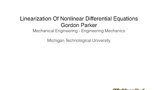 Linearization of Nonlinear Differential Equations [upl. by Trudi]