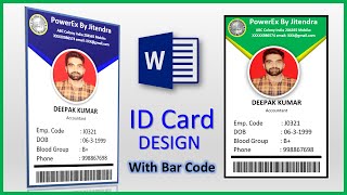 Employee ID Card Design in Microsoft Word  ID Card Design in MS Word Hindi [upl. by Karli]