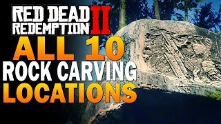 RDR2 All 10 Rock Carving Location Guide Red Dead Redemption 2 Gameplay [upl. by Becca268]