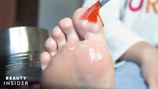 Extremely Callused Feet How to Pedicure  Left Foot [upl. by Anelad10]