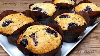 BLUEBERRY MUFFINS  Super Easy Moist amp Fluffy Recipe  Beginner Friendly [upl. by Ailehc]