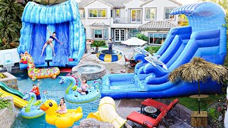 We BUILT A GIANT WATERPARK In Our BACKYARD Crazy Fun [upl. by Derby337]