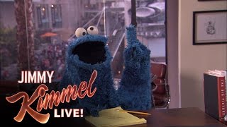 Cookie Monster Writes Jokes for Jimmy Kimmel [upl. by Eelydnarb367]