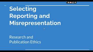 Selective Reporting and Misrepresentation of data Research and Publication ethics Phd coursework [upl. by Nuawd]