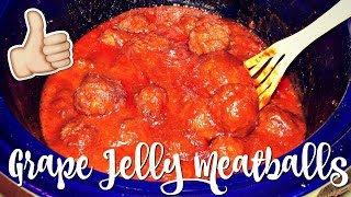 EASY 3 INGREDIENT CROCK POT GRAPE JELLY MEATBALLS [upl. by Phoebe]