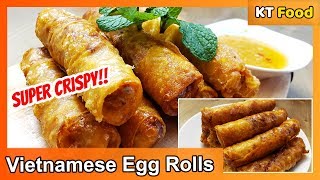 EGG ROLLS RECIPE  How to Make Super Crispy Vietnamese Egg Rolls  KT Food Adventure [upl. by Nonah113]