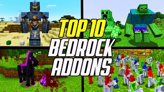 Top 10 Minecraft Bedrock Addons Best Addon Packs Windows 10PE Edition [upl. by Mccreery]