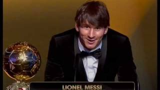 Lionel Messi wins Fifa Ballon dOr award  Golden Ball  2010 [upl. by Aldo560]