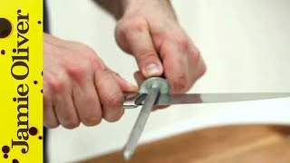 How to sharpen knives  Jamie Olivers Home Cooking Skills [upl. by Thorr]