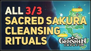 All 3 Sacred Sakura Cleansing Rituals Genshin Impact [upl. by Ariaz290]