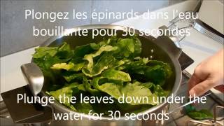 Comment preparer des épinards  How to prepare spinach [upl. by Geiss978]