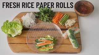 How To Make Fresh Rice Paper Rolls  Tips and Technique [upl. by Alicirp]