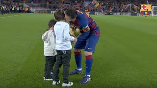 Leo Messi shares his sixth Ballon dOr with the Camp Nou [upl. by Albur990]