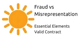 Fraud vs Misrepresentation  Other Essential Elements of a Valid Contract  CA CPT  CS amp CMA [upl. by Bathsheba601]