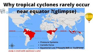 Why tropical cyclones rarely occur near equator glimpse [upl. by Ahsiemat]