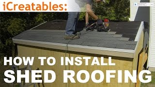 How To Build A Shed  Part 9  Install Asphalt Shingles On Shed Roof [upl. by Nashbar890]