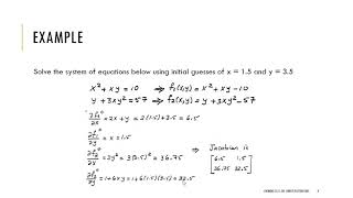 Nonlinear System by NewtonRaphson  Example [upl. by Ogilvie]