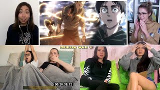 Reiner and Bertholdt Revealed  Girls Reaction Mashup  Attack On Titan [upl. by Ran779]